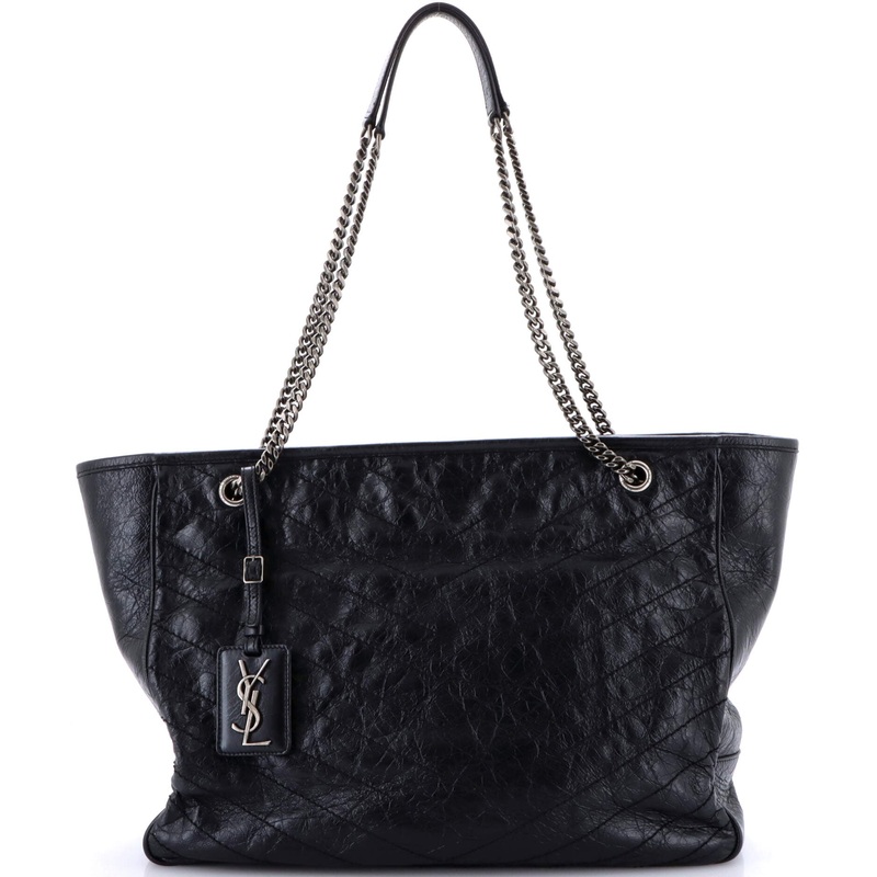 Niki Zip Shopping Tote Matelasse Chevron Leather Large