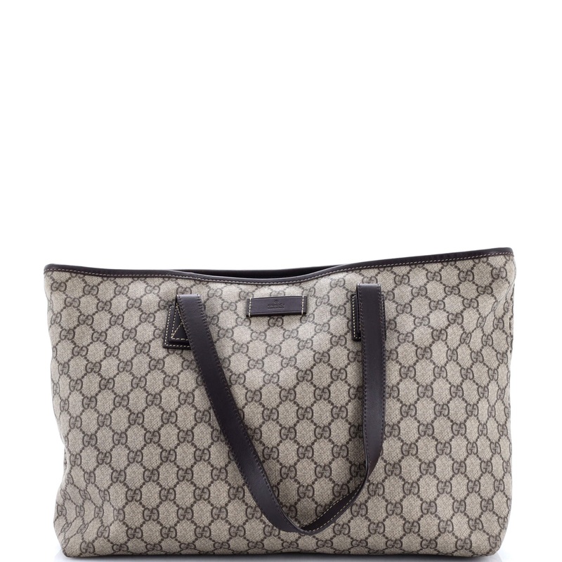 Plus Tote GG Coated Canvas with Leather Large