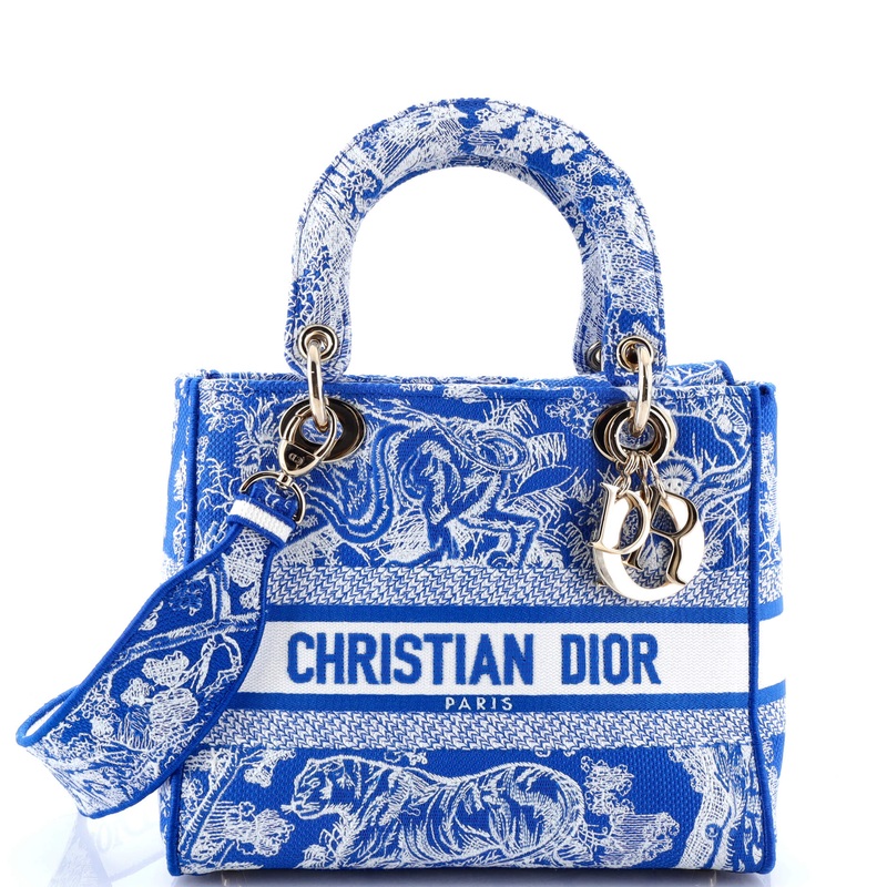 Toile de Jouy Lady D-Lite Bag Embroidered Canvas