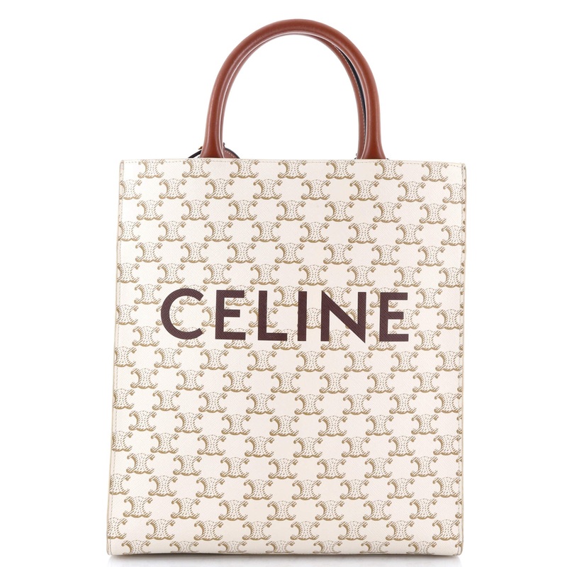 Vertical Cabas Tote Triomphe Coated Canvas Small
