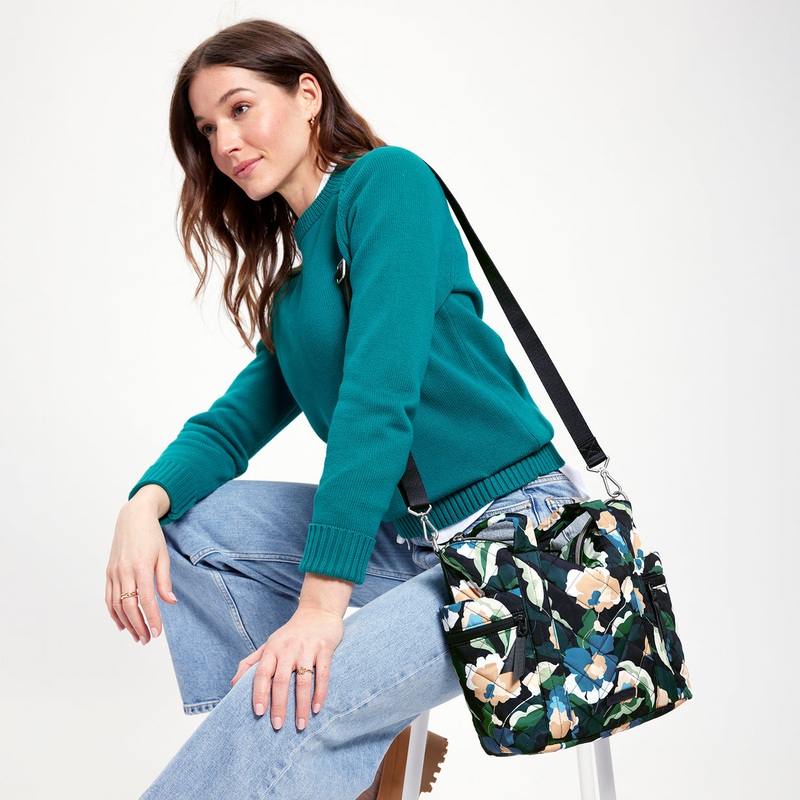Small Multi-Strap Tote Bag - Immersed Blooms