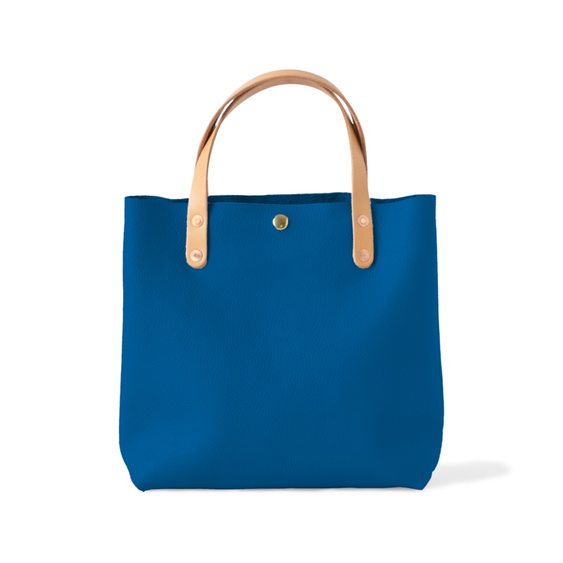 Blue Italian Pebbled Mini Tote