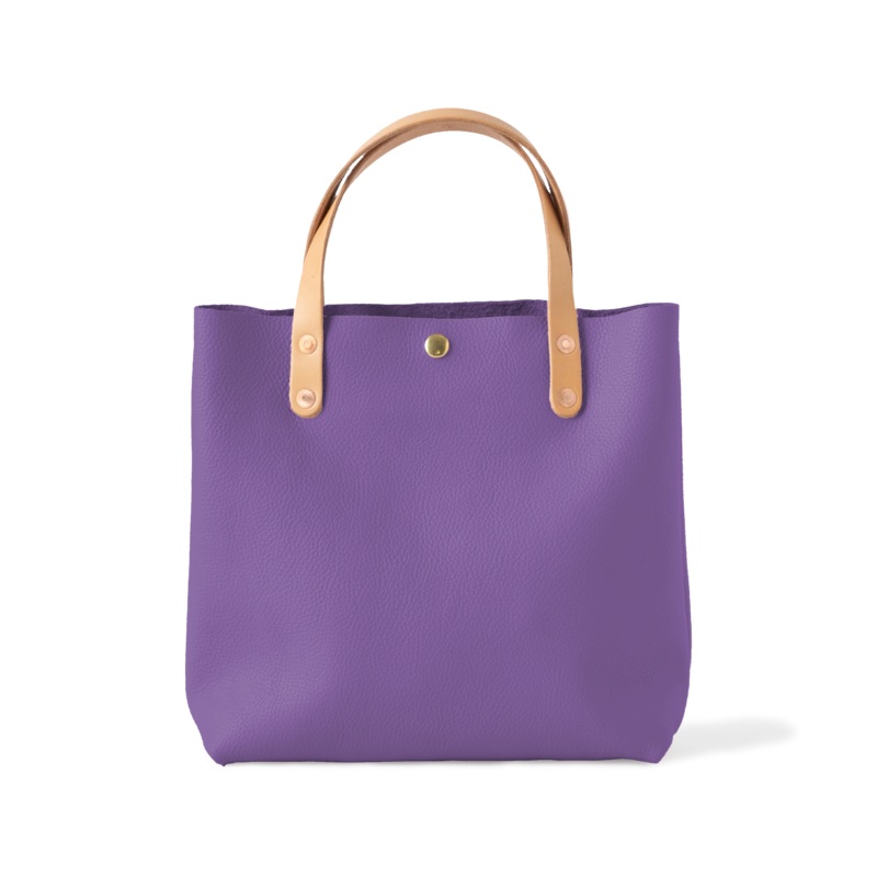 Purple Italian Pebbled Mini Tote