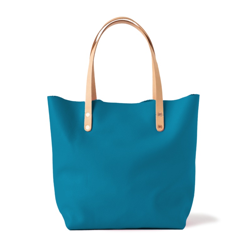 Turquoise Italian Pebbled Tote