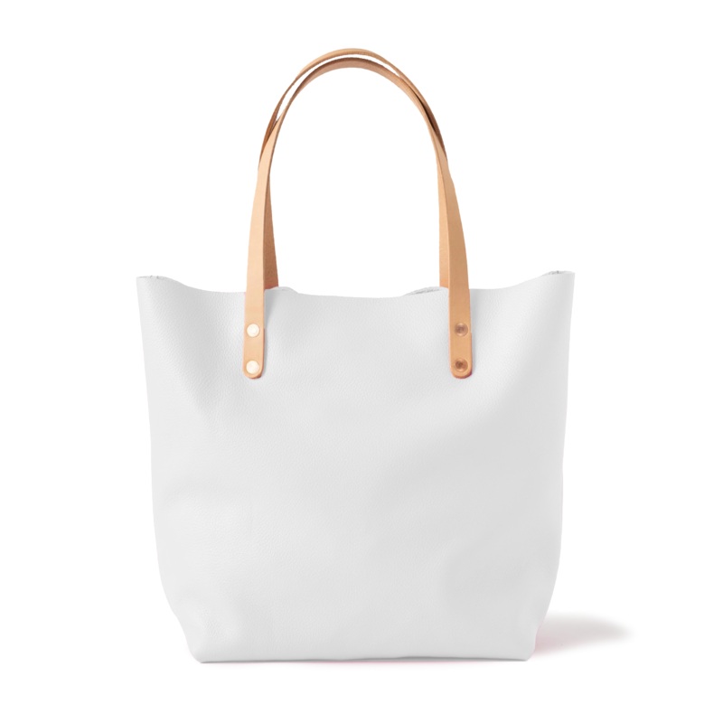 White Italian Pebbled Tote