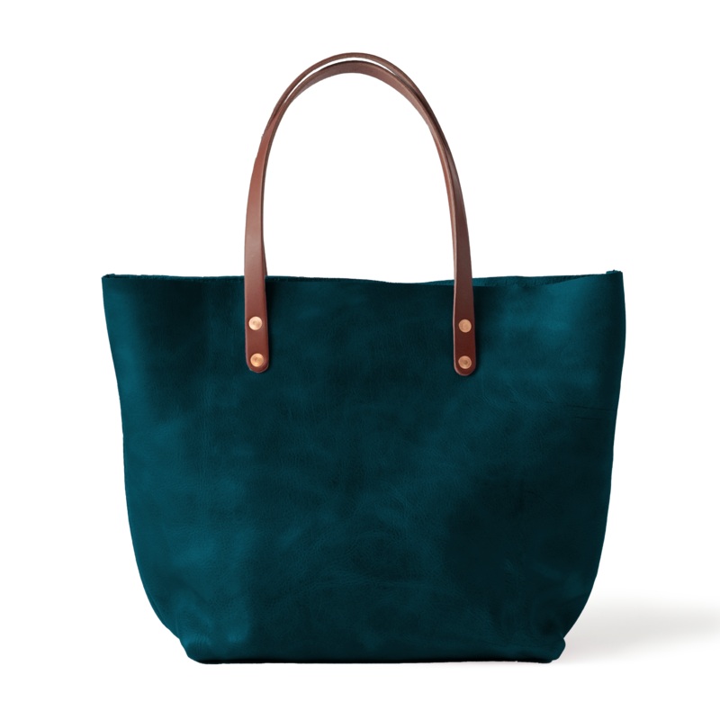 Dark Teal Bulldog East West Tote