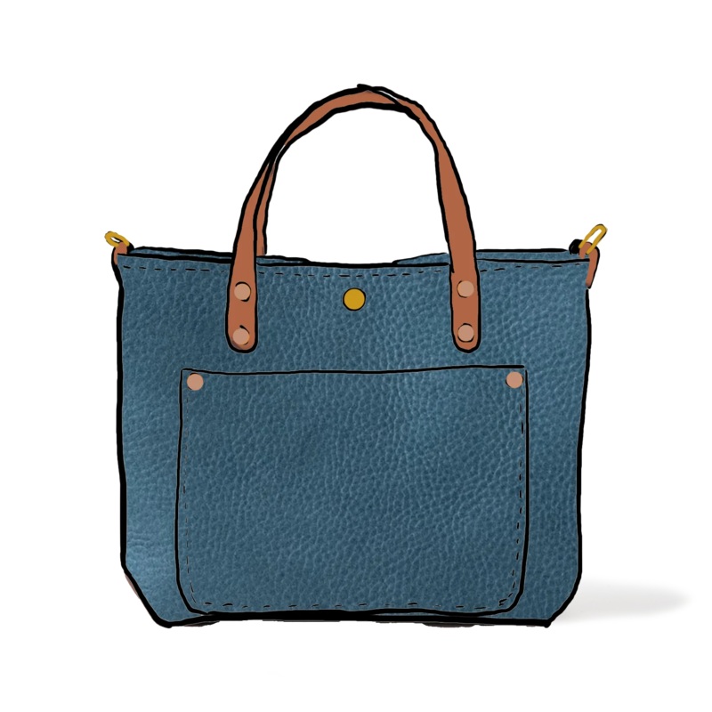 Italian Blue Mini Travel Tote