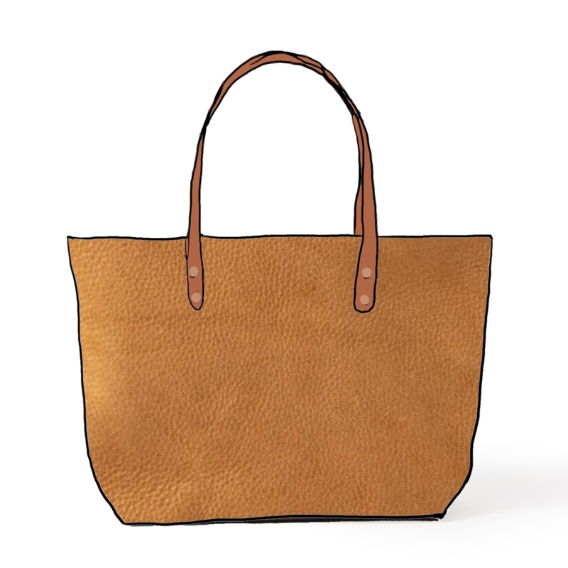 Italian Tan East West Tote