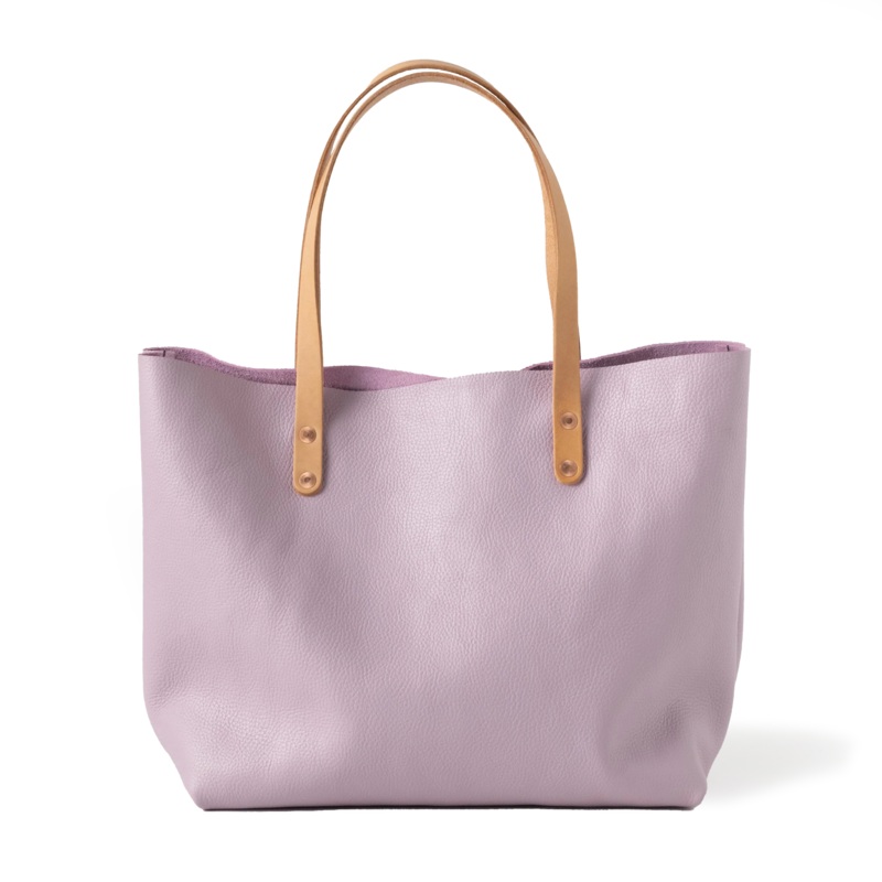 Lilac Italian Pebbled East West Tote
