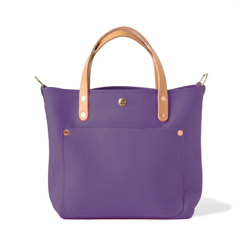 Purple Italian Pebbled Mini Travel Tote