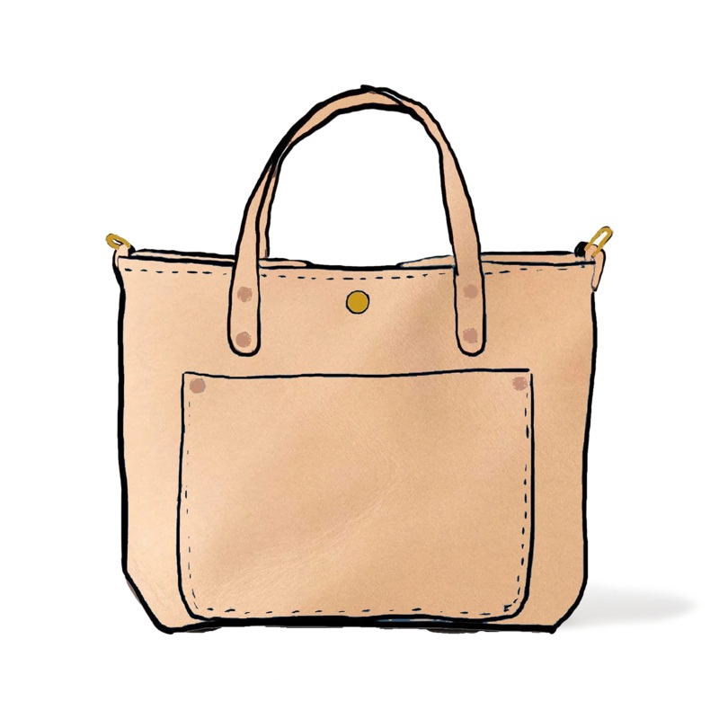 Rustic  Vegetable Tanned Mini Travel Tote