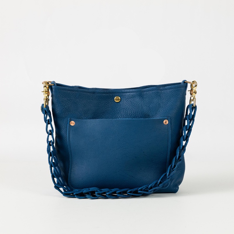 Scratch-and-Dent Cobalt Bulldog Crossbody Travel Tote