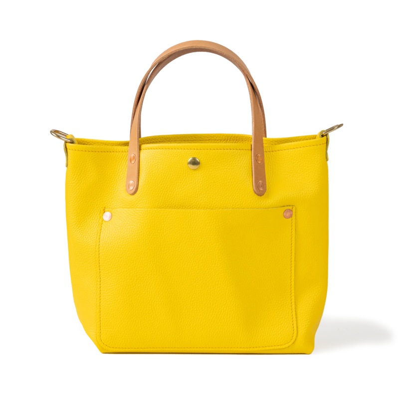Yellow Italian Pebbled Mini Travel Tote