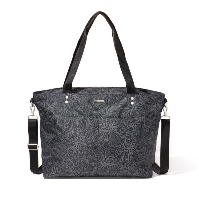 Baggallini Carryall Laptop Tote - Midnight Blossom Print