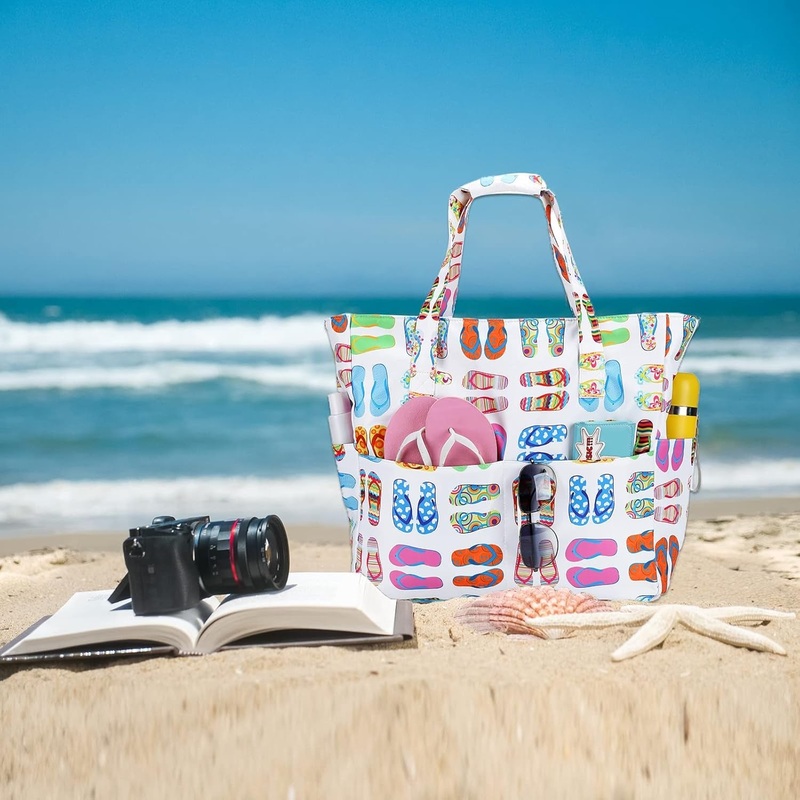 Beach Travel Tote Bags for Women, Pool Bags,  Gym Tote With Wet Compartment