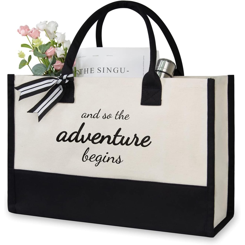 Canvas Tote Bag for Bride, Bridesmaids Gifts Shoulder Bag, Gym Travel Shopping Bag