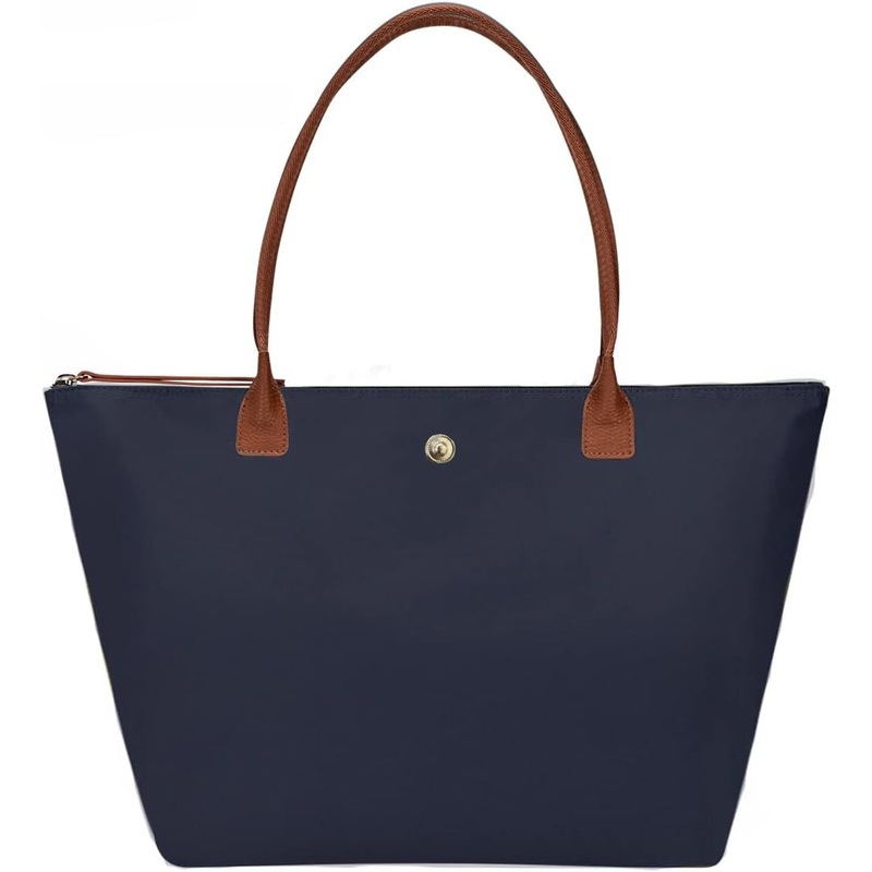 Foldable Tote Bag for Women, Nylon Shoulder Bag with Top-Handle