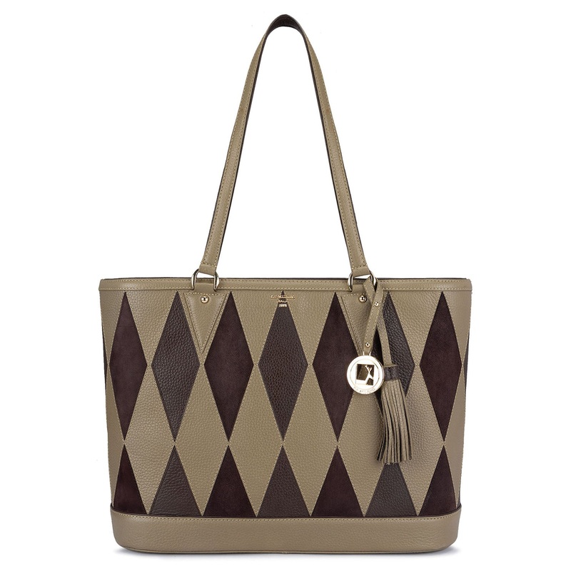 Large Wax Leather Tote - Olive