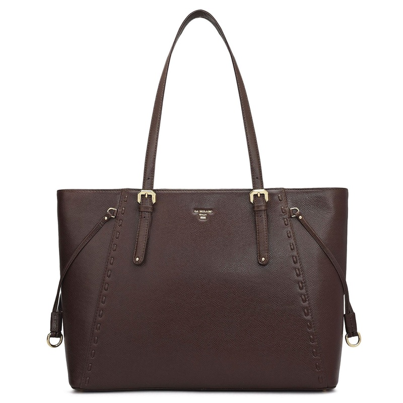 Medium Franzy Leather Tote - Chocolate