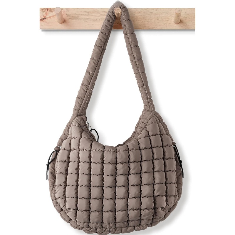 Quilted Puffer Tote Bag  for Women Soft Puffy Crossbody Bag Hobo Handbags