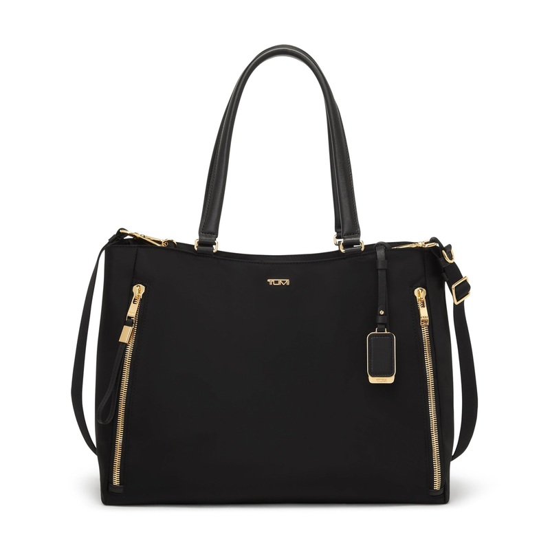 TUMI Voyageur Valetta Large Tote - Black/Gold