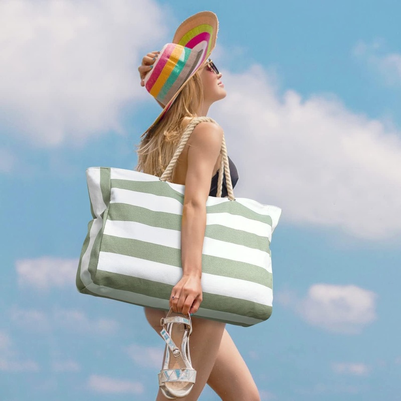 Waterproof Beach Tote Bag for Women with Zipper Large Pool Tote Bag