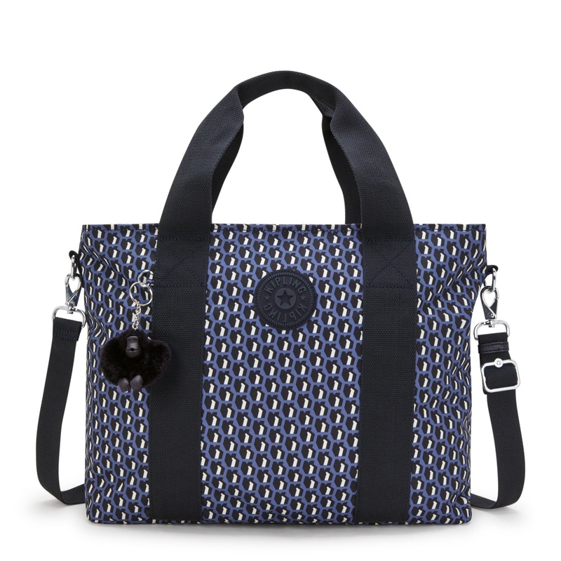 Kipling Minta Large Printed Shoulder Bag - 3D K Blue