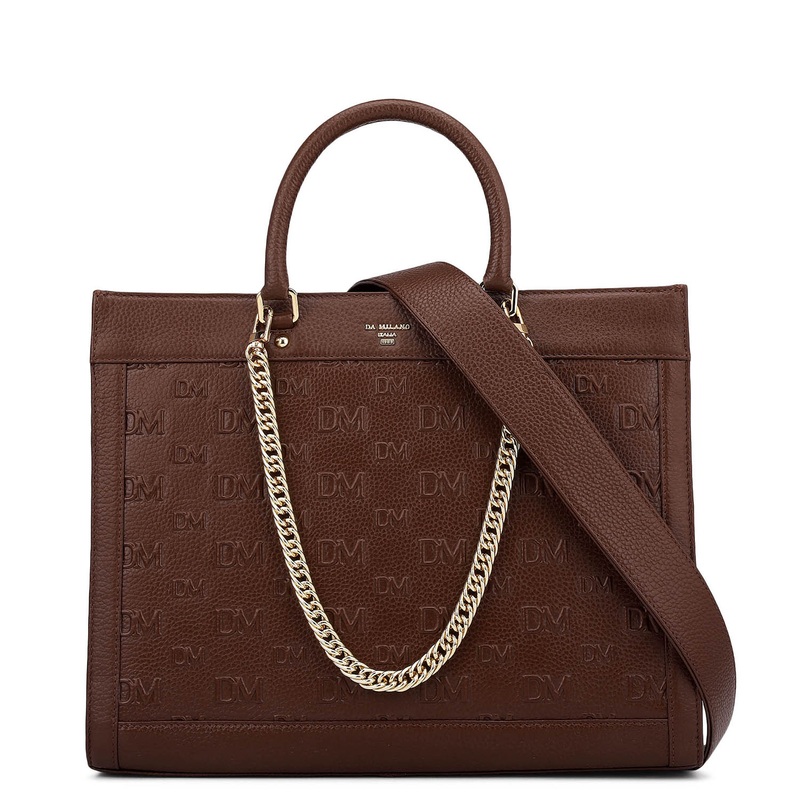 Large Monogram Wax Leather Book Tote - Espresso