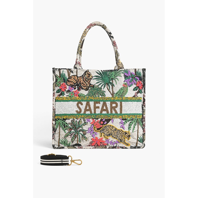 African Safari Embellished Tote