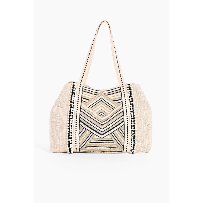 Golden Glam Hand Beaded Metallic Tote