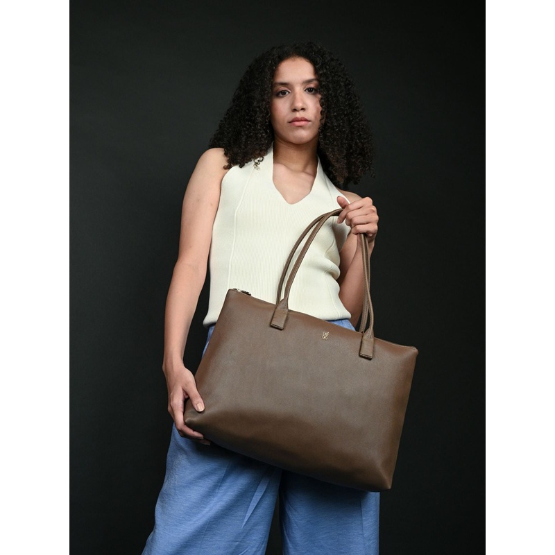 Kap Brown Large Laptop Tote Bags