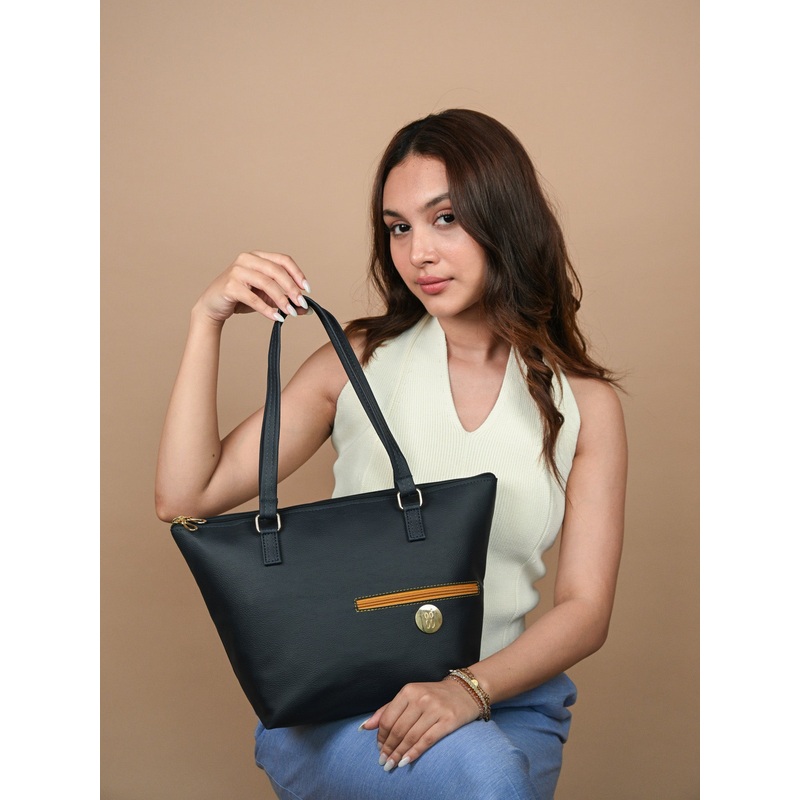 Kinga Blue Medium Tote Bags-1