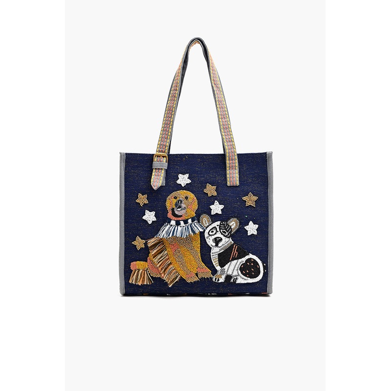 Adorable Creature Tote Beaded Tote-Dog the Loyal Guardian
