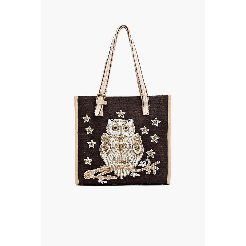 Adorable Creature Tote Beaded Tote-Owl the Twilight Guardian