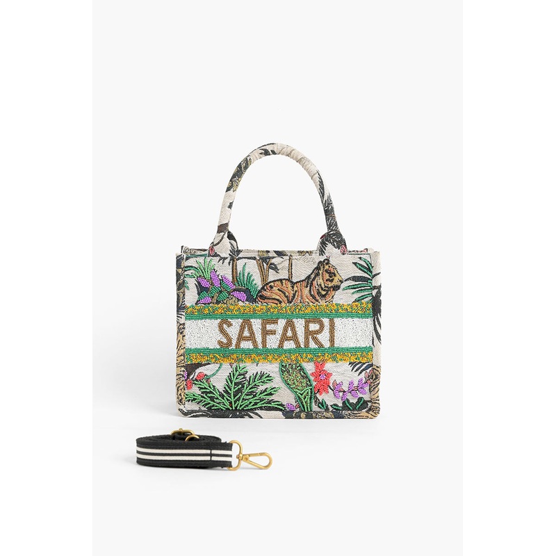 African Safari Embellished Mini Tote