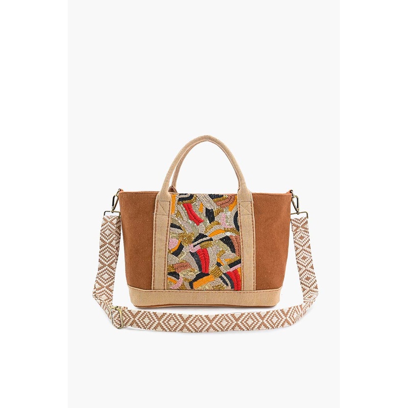 Artisan Embellished Earthy Tote Bag