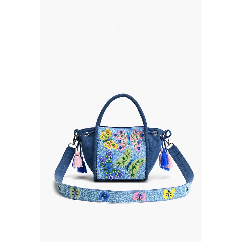 Azure Butterfly Ballet Handheld Bag