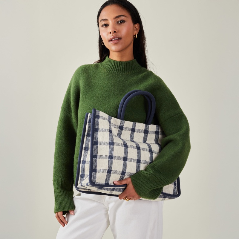 Blue Check Textile Handheld