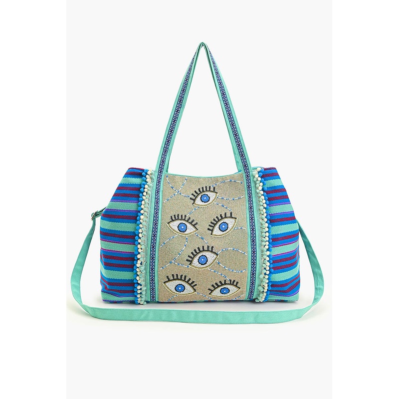 Celestial Evil Eye Embellished Tote