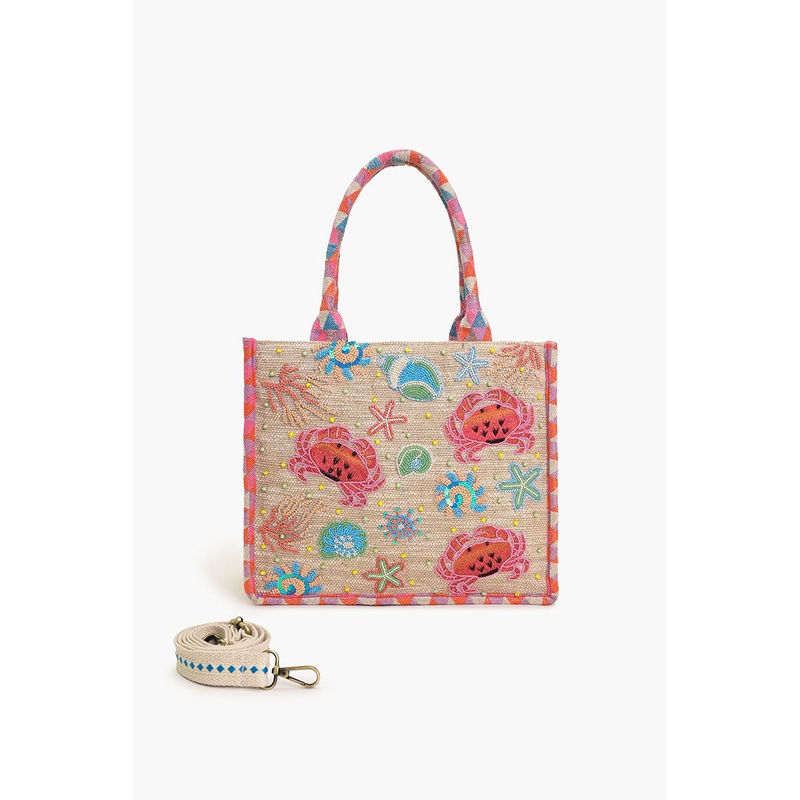 Crab Shell Embelished Tote