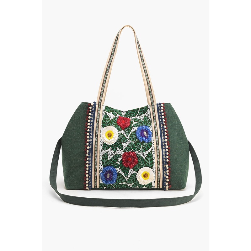 Evergreen Floral Tote
