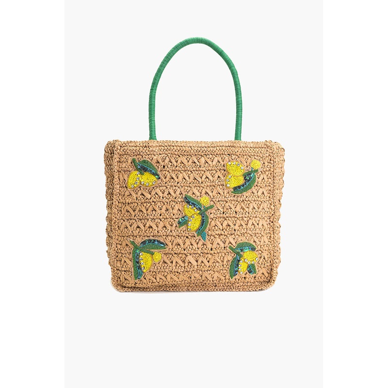 Limoncello Love Raffia Tote