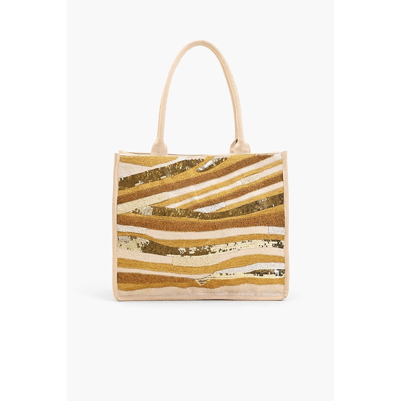 Luxe Gold Embellished Large Book Tote
