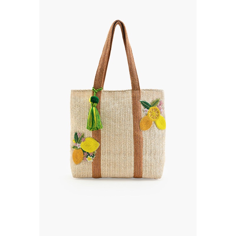 Make Lemonade Raffia Tote