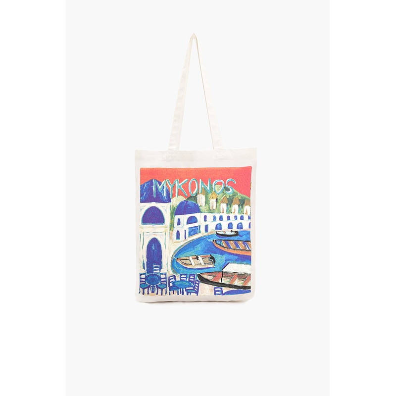 Mykonos Canvas Tote Bag
