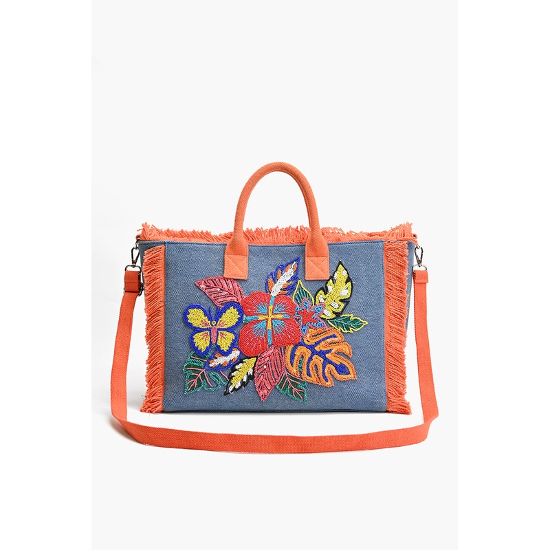 Rainbow Flutterby Foliage Tote