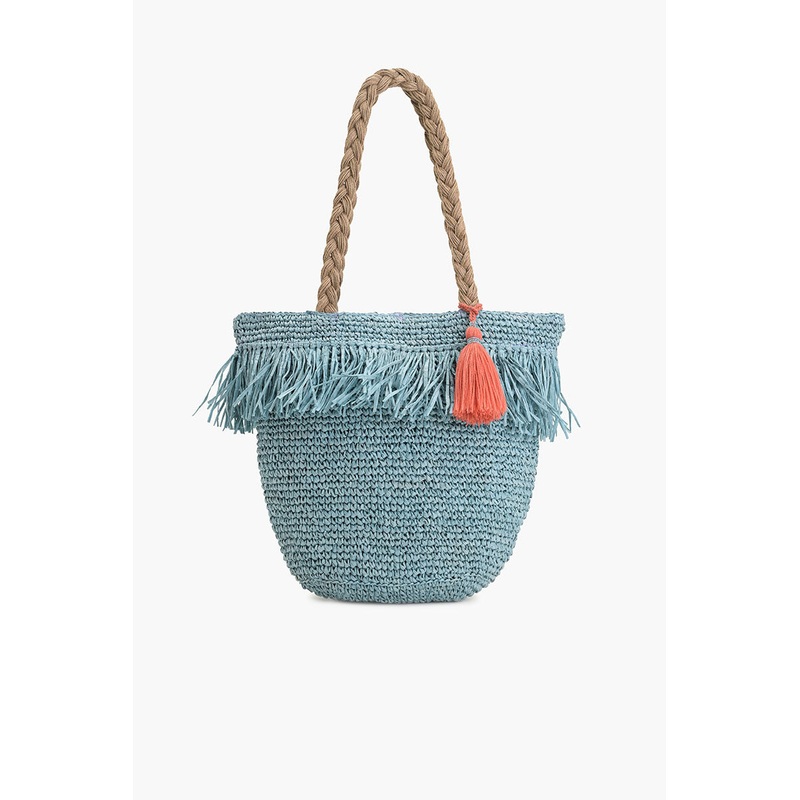 Tide & Tassel Straw Tote