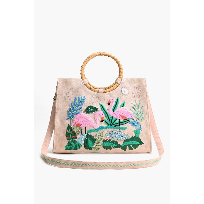 Tropical Pink Flamingo Tote