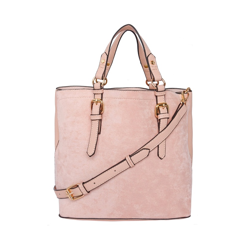 Accessorize London Women's Faux Leather Betty Pink Double Shoulder Handheld bag
