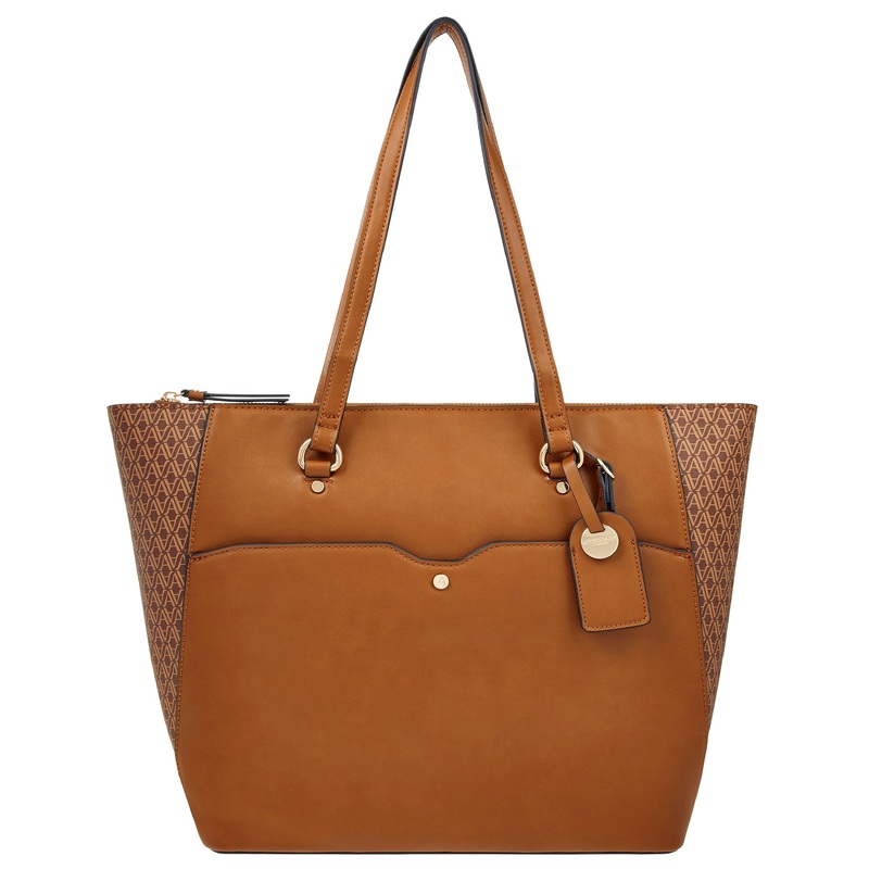 Accessorize London Women's Faux Leather Emily Monogram Tote